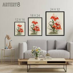 "Artery8 Frederick Sander Disa Grandiflora Orchid Flowers Framed Canvas Art - Size: W12"" x H16""" - thumbnail 4