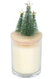 KDMD Bah Humbug Orange & Clove Glass Candle with Tree in White - thumbnail 4