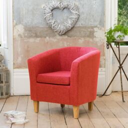 Artemis Home Alderwood 68cm Wide Fabric Tub Chair Armchair in Red - thumbnail 1