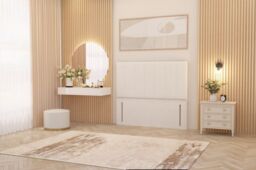 "Somnior Austin Plush Velvet 54"" Floor Standing Upholstered Divan Headboard in White - Size: Super King" - thumbnail 2