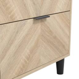 Wyld Haus Chveron 1 Door Wardrobe with Oak Drawer Panel Natural Oak Finish - thumbnail 3