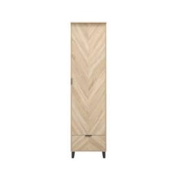 Wyld Haus Chveron 1 Door Wardrobe with Oak Drawer Panel Natural Oak Finish - thumbnail 4