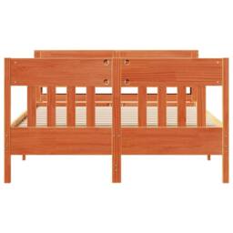 Berkfield Home Decorative Bed Frame Frame Wax Brown 120x190 cm Small Double Soli - thumbnail 4