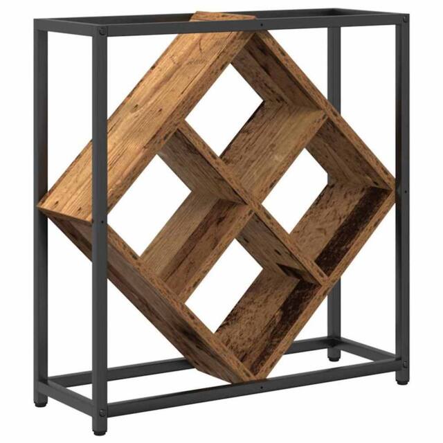 Berkfield Home Wine Rack Old Wood 51x18x52, 5 cm Engineered Wood in Brown - image 1