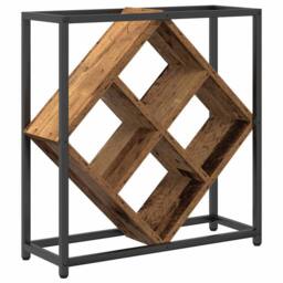 Berkfield Home Wine Rack Old Wood 51x18x52, 5 cm Engineered Wood in Brown - thumbnail 1