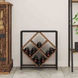 Berkfield Home Wine Rack Old Wood 51x18x52, 5 cm Engineered Wood in Brown - thumbnail 4