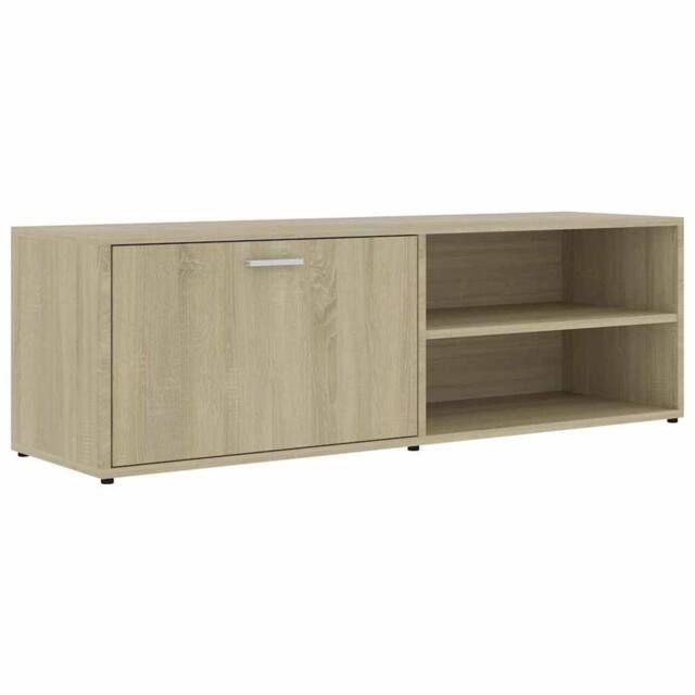Berkfield Home TV Cabinet Sonoma Oak 120x34x37 cm Engineered Wood in Light Brown - Size: 120 x 34 x 37 cm - image 1