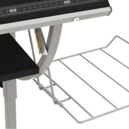 Berkfield Home Craft Desk Black&Grey 110x53x(58-87) cm Engineered Wood&Steel in Black - thumbnail 6