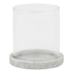 Lemon Pavilion Furniture and Decor Athena Stone Hurricane Lantern - Ceramic - L14 x W14 x H14 cm - White in Grey
