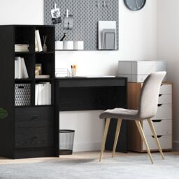 Berkfield Home Black Oak Writing Desk Black oak Engineered wood 80 x 40 x 76 cm