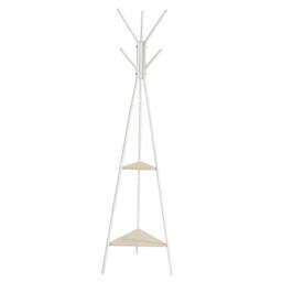Kelvenix Beige Coat Tree, Hall Tree Free Standing in White
