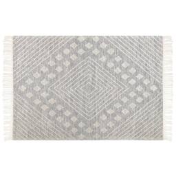 Wyld and Coco Nordic Handwoven Wool Rug White Grey Geometric 160 x 230 cm - Size: 160 cm x 230 cm - thumbnail 3