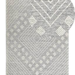 Wyld and Coco Nordic Handwoven Wool Rug White Grey Geometric 160 x 230 cm - Size: 160 cm x 230 cm - thumbnail 2