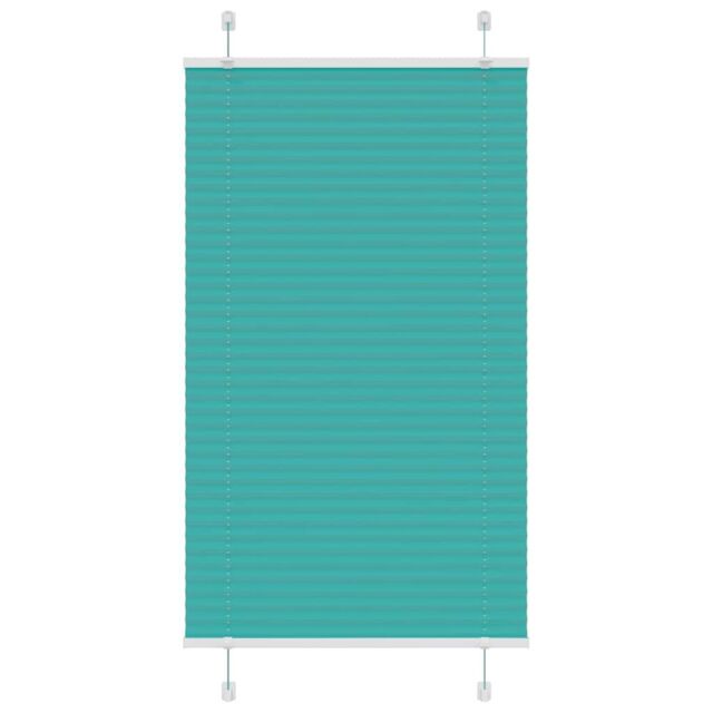 Berkfield Home Pleated Blind Petrol Green 80x100 cm Fabric Width 79.4 cm Polyester - image 1