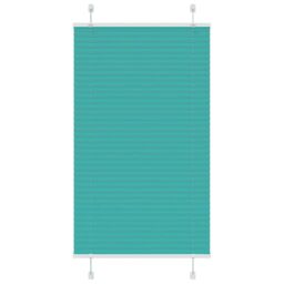 Berkfield Home Pleated Blind Petrol Green 80x100 cm Fabric Width 79.4 cm Polyester - thumbnail 1