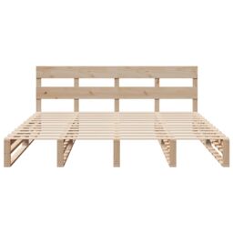 Berkfield Home Bed Frame without Mattress 180x200 cm Super King Solid Wood Pine in Brown - thumbnail 5