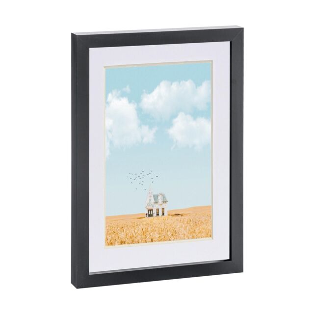 "Nicola Spring Photo Frame with A5 Mount - A4 (8"" x 12"") - White Mount in Black" - image 1