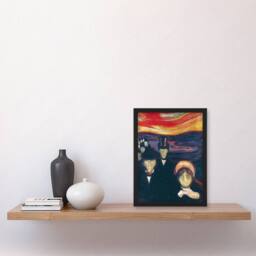 Artery8 Anxiety Figures Oil Painting Munch Vintage Framed Wall Art Print - Size: A4 - thumbnail 4