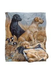 JQ Licensing Jg-Jp Labrador Hunting Dogs Silky Touch Super Soft Throw Blanket 152 X 127 cm in White - thumbnail 2