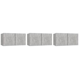 Berkfield Home Hanging TV Cabinets 3 pcs Concrete Grey 60x30x30 cm - Size: 60 x 30 x 30 cm - thumbnail 2