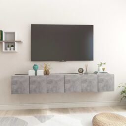Berkfield Home Hanging TV Cabinets 3 pcs Concrete Grey 60x30x30 cm - Size: 60 x 30 x 30 cm - thumbnail 1