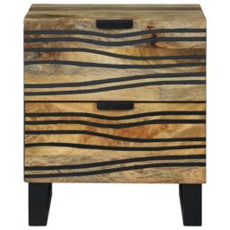 Berkfield Home Bedside Cabinets - 2 pcs, 40x33.5x46 cm, Solid Mango Wood & Engineered Wood in Brown - Size: 40x33.5x46 cm - thumbnail 4