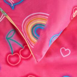 OHS Kids Neon Lights Reversible Bedding Set Duvet Cover with Pillowcase in Magenta - Size: Double - thumbnail 3