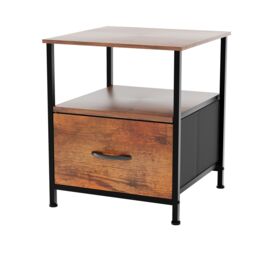 Home Discount Vida Designs Chorley 1 Drawer Bedside Chest UKFR Fabric Storage in Brown - thumbnail 9
