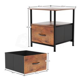 Home Discount Vida Designs Chorley 1 Drawer Bedside Chest UKFR Fabric Storage in Brown - thumbnail 2
