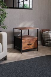 Home Discount Vida Designs Chorley 1 Drawer Bedside Chest UKFR Fabric Storage in Brown - thumbnail 7