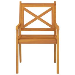 Berkfield Home Outdoor Dining Chairs 6 pcs Solid Wood Acacia in Brown - thumbnail 4