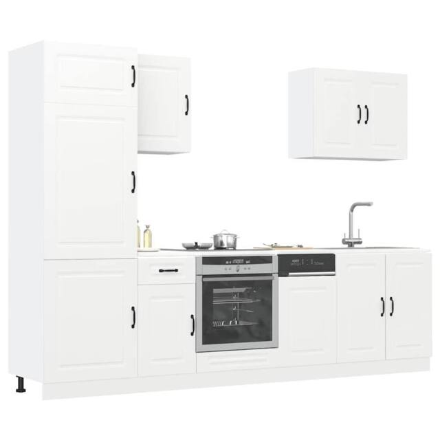Berkfield Home 7 Piece Kitchen Cabinet Set Kalmar White Engineered Wood - image 1