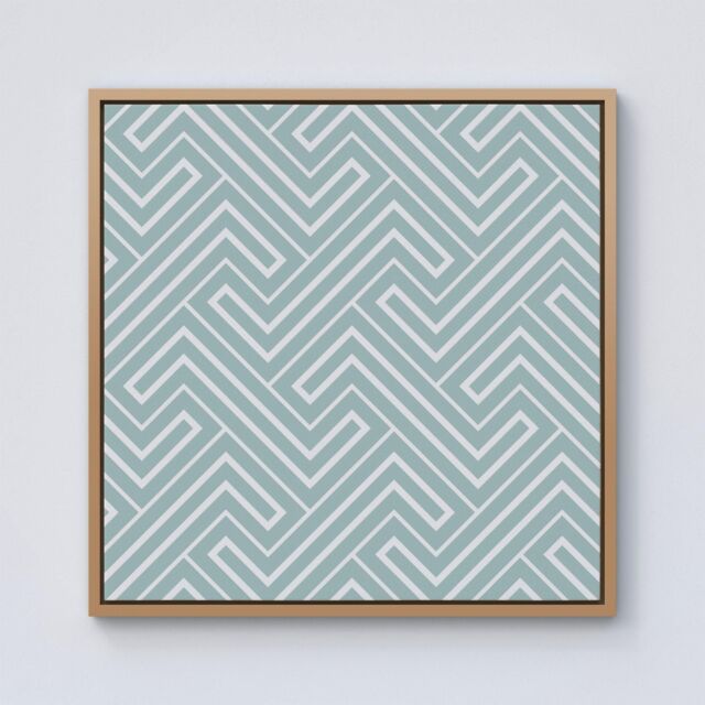 Warren Reed - Designer Geometric Modern Ornment Framed Canvas in Light Brown - Size: w40 inch x h40 inch - image 1