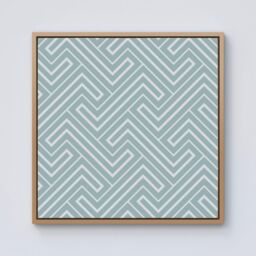 Warren Reed - Designer Geometric Modern Ornment Framed Canvas in Light Brown - Size: w40 inch x h40 inch - thumbnail 1