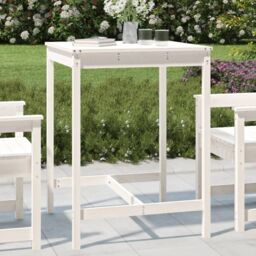 Berkfield Home Garden Table White 82.5x82.5x110 cm Solid Wood Pine