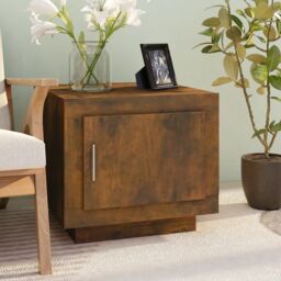 Berkfield Home Coffee Table Smoked Oak 51x50x45 cm Engineered Wood in Brown - Size: 51 x 50 x 45 cm - thumbnail 1