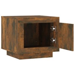 Berkfield Home Coffee Table Smoked Oak 51x50x45 cm Engineered Wood in Brown - Size: 51 x 50 x 45 cm - thumbnail 5