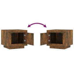 Berkfield Home Coffee Table Smoked Oak 51x50x45 cm Engineered Wood in Brown - Size: 51 x 50 x 45 cm - thumbnail 6