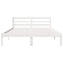 Berkfield Home Bed Frame with Headboard White 140x220 cm Solid Wood Pine - thumbnail 5