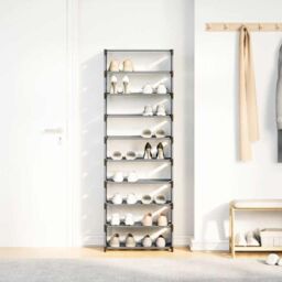 Berkfield Home Shoe Rack 10-Tier Grey 54x28x158 cm Non-woven Fabric - Size: 54 x 28 x 158 cm - thumbnail 4