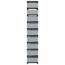 Berkfield Home Shoe Rack 10-Tier Grey 54x28x158 cm Non-woven Fabric - Size: 54 x 28 x 158 cm - thumbnail 6
