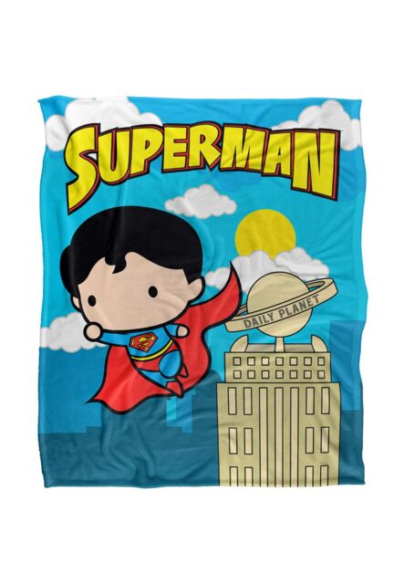 Warner Brothers Superman Officially Licensed Silky Touch Super Soft Throw Blanket 152 x 127 cm in White - image 1