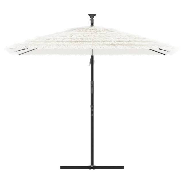 Berkfield Home Durable Garden Parasol with Steel Pole White 246x246x230 cm - Size: 246 x 246 x 230 cm - image 1