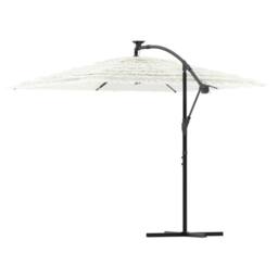Berkfield Home Durable Garden Parasol with Steel Pole White 246x246x230 cm - Size: 246 x 246 x 230 cm - thumbnail 5