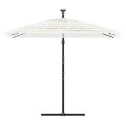 Berkfield Home Durable Garden Parasol with Steel Pole White 246x246x230 cm - Size: 246 x 246 x 230 cm - thumbnail 1