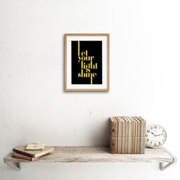 "Artery8 Wall Art Print Extended Yellow Let Your Light Shine Framed in Beige - Size: W7"" x H9""" - thumbnail 2