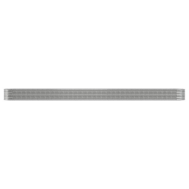 Berkfield Home Garden Raised Bed Powder-coated Steel 440x80x36 cm Silver - Size: 440 x 80 x 36 cm - image 1
