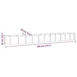 Berkfield Home Garden Raised Bed Powder-coated Steel 440x80x36 cm Silver - Size: 440 x 80 x 36 cm - thumbnail 6
