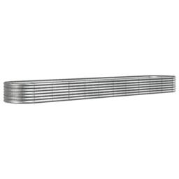 Berkfield Home Garden Raised Bed Powder-coated Steel 440x80x36 cm Silver - Size: 440 x 80 x 36 cm - thumbnail 3