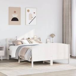 Berkfield Home Decorative Bed Frame without Mattress White 150x200 cm King Size - thumbnail 2